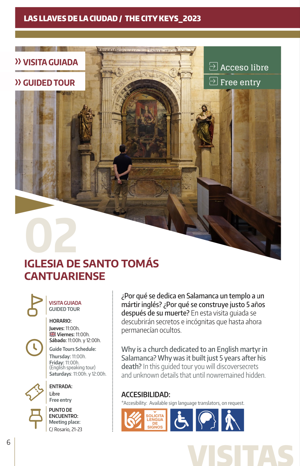 VISITAS GUIADAS - LAS LLAVES DE LA CIUDAD - Iglesia de Santo Tomás Cantuariense (Inglés)