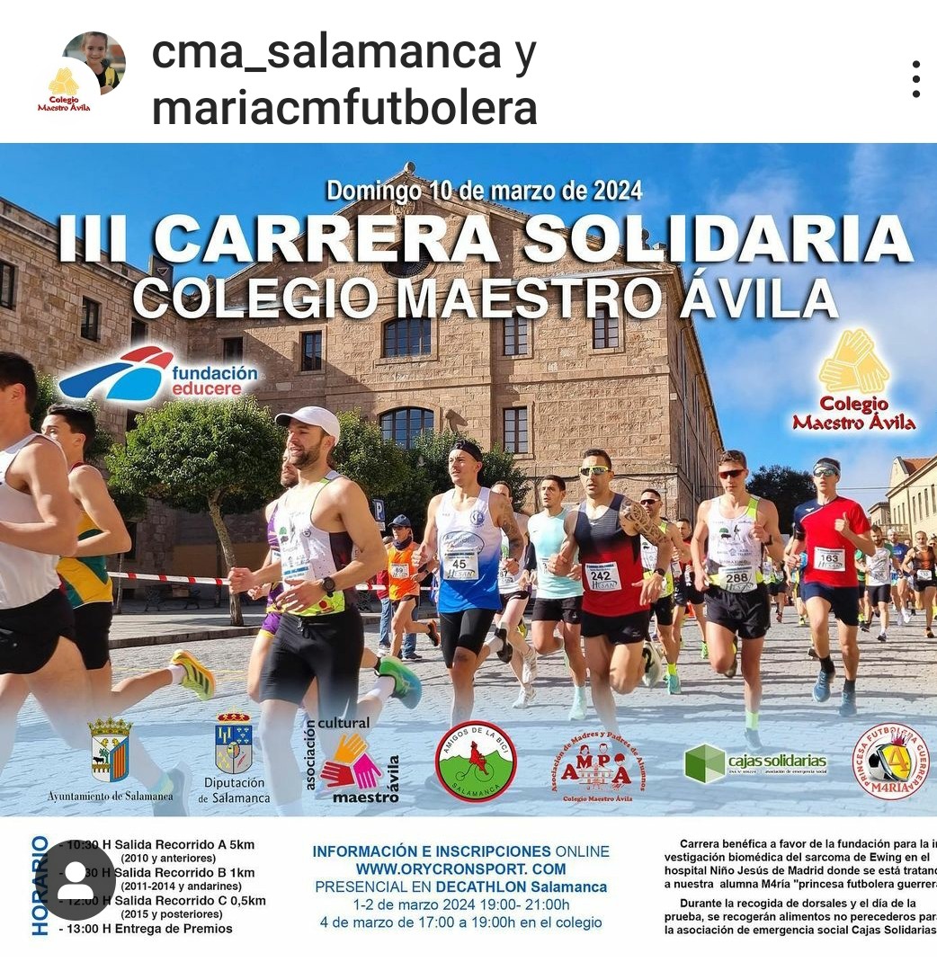 DEPORTE- Carrera solidaria Colegio Maestro Ávila